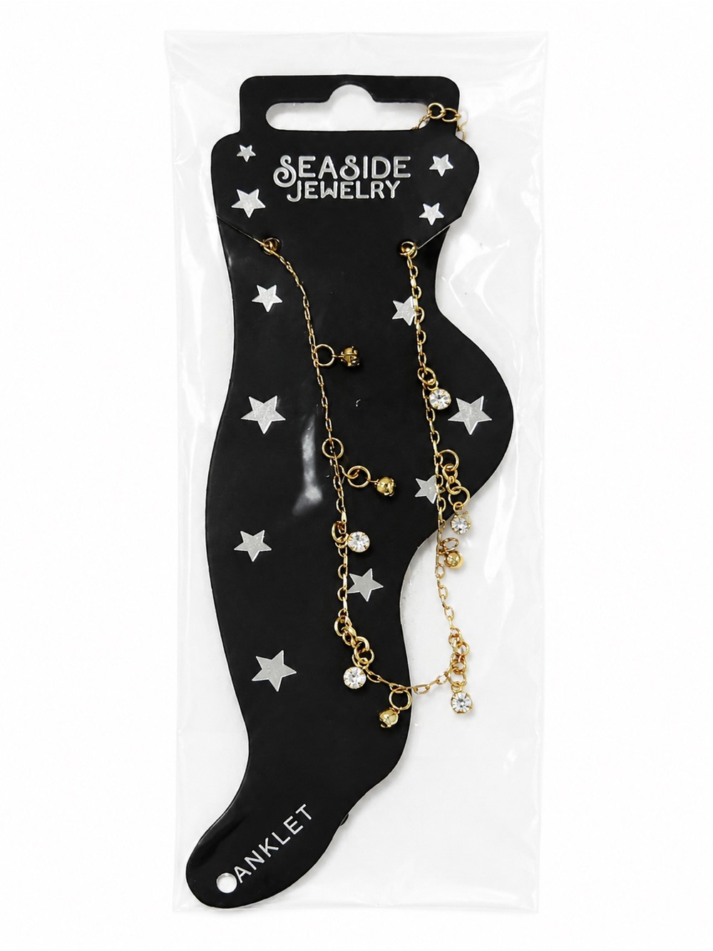 Gold Anklet with Crystal Charms - Women Jewelry